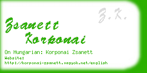 zsanett korponai business card